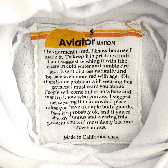 Aviator Nation Smiley Bolt Eyes Cropped Hoodie Sweatshirt - S - Picture 6 of 7